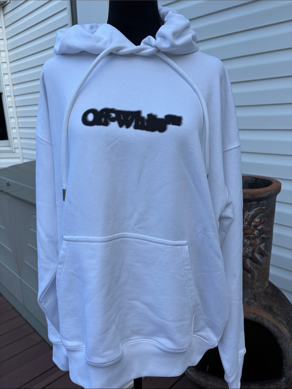 Off-White White Logo Hoodie Sweatshirt Unisex Small